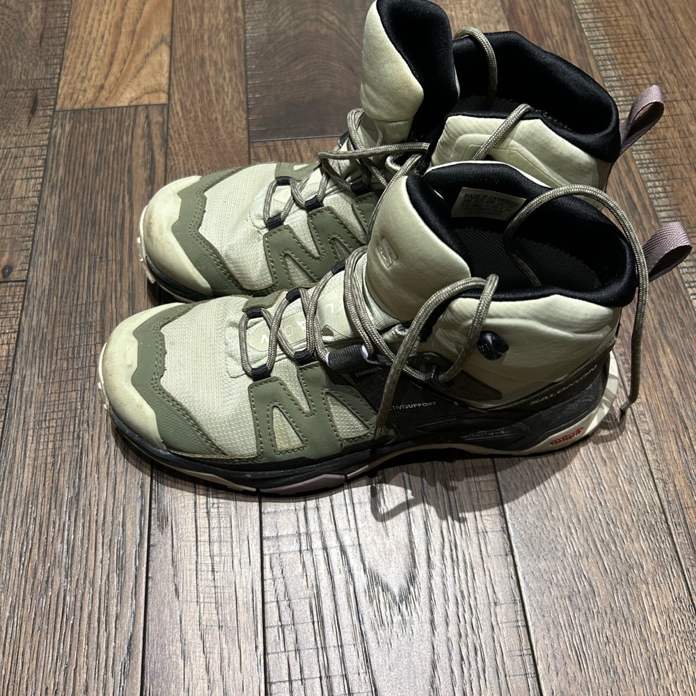 Salomon Women's Hiking Shoes - Olive and Beige